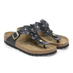 Birkenstock Gizeh Flower sort læder