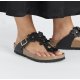 Birkenstock Gizeh Flower sort læder