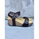 Bella Moda 23636 kilehæl sandal i mørkebrunt skind