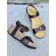 Bella Moda 23636 kilehæl sandal i mørkebrunt skind