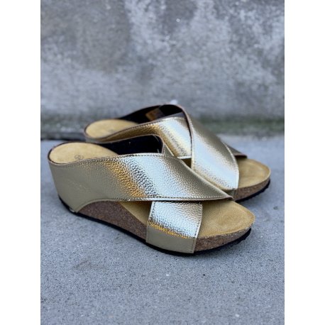 Bella Moda S23631 kilehæl sandal i guld