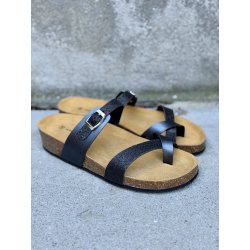 Bella Moda S23608 sandal i sort glitter