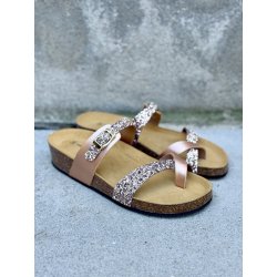 Bella Moda S23609 sandal i rosenguld glitter