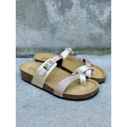 Bella S23608 sandal i champagne glitter