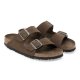 Birkenstock Arizona Suede Leather Dark Tea med blød fodseng