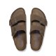 Birkenstock Arizona Suede Leather Dark Tea med blød fodseng