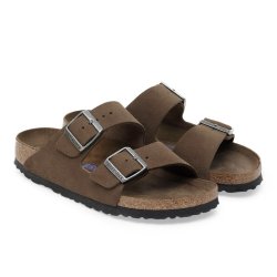 Birkenstock Arizona HERRE Suede Leather Dark Tea Med blød fodseng
