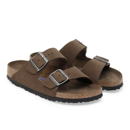 Birkenstock Arizona HERRE Suede Leather Dark Tea Med blød fodseng