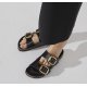 Birkenstock Arizona BRED Big Buckle High Shine sort læder