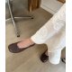 Pavement Pakenny ballerina i brun læder