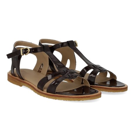 Angulus 5415 sandal i mørkebrun lakskind