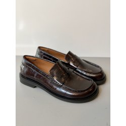 Billi Bi B1125 loafer i mørkebrun lakskind