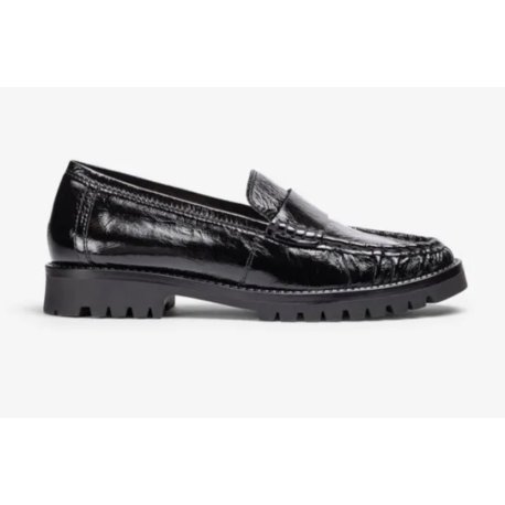 Unisa FIJO loafer i sort laksind