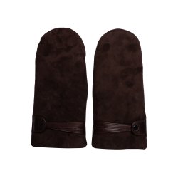 RE:DESIGNED handske Lina mitten i mørkebrun skind