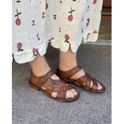 Bubetti 3583 sandal i cognac vasket skind