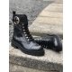 Billi Bi 4803 snørestøvle i sort skind med spænde