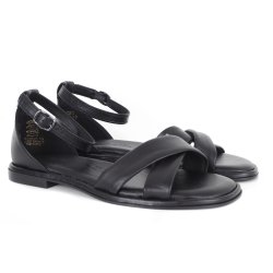 Tamaris 28112 sandal i sort skind med krydsremme